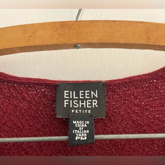 Eileen Fisher 100% Italian Wool Sleeveless Tank in Burgandy, Petite Medium - Picture 2 of 5